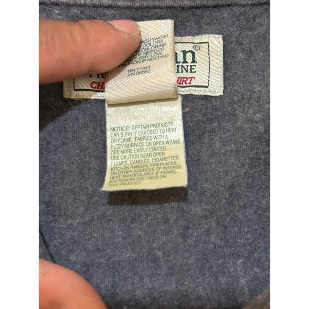 Gray L.L.Bean Long-Sleeve Button-Down Heavy Flannel Chamois‎ Shirt - (Men's XL) - Picture 9 of 10